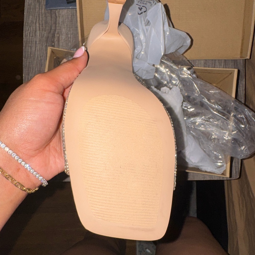Steve Madden Nude Rhinestone mule - Picture 2 of 5
